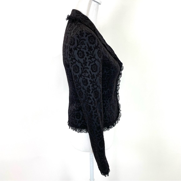 Cocoon Italy Lace Embellished Jacket Black Size 6 - Picture 3 of 14